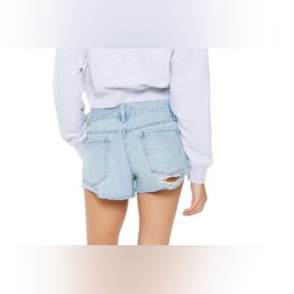 Forever 21 Distressed High-Rise Denim Shorts - Picture 2 of 8